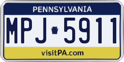 PA license plate MPJ5911