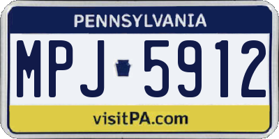 PA license plate MPJ5912