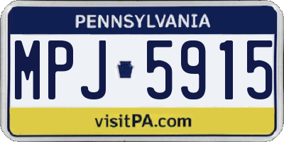 PA license plate MPJ5915