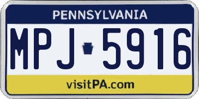 PA license plate MPJ5916