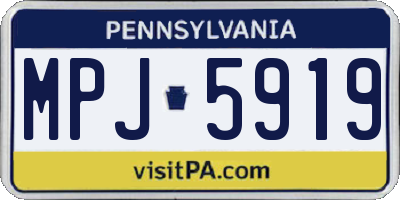 PA license plate MPJ5919
