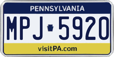 PA license plate MPJ5920