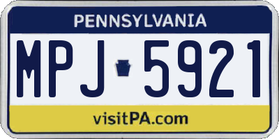 PA license plate MPJ5921