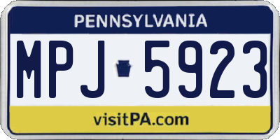 PA license plate MPJ5923