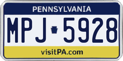 PA license plate MPJ5928