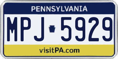 PA license plate MPJ5929