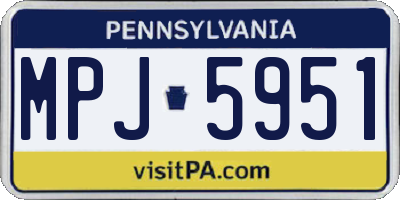 PA license plate MPJ5951