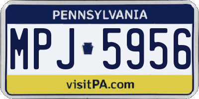 PA license plate MPJ5956