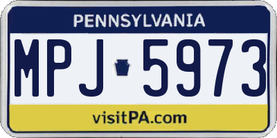 PA license plate MPJ5973