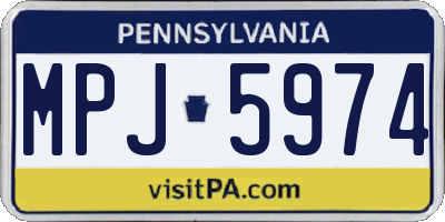 PA license plate MPJ5974