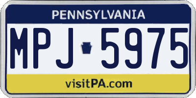 PA license plate MPJ5975