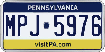 PA license plate MPJ5976