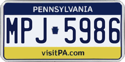 PA license plate MPJ5986