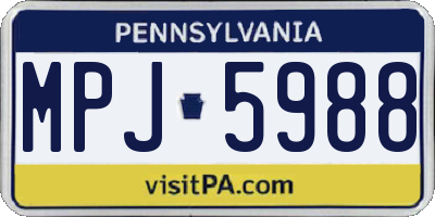 PA license plate MPJ5988