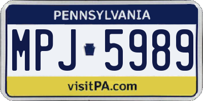 PA license plate MPJ5989