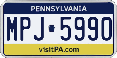 PA license plate MPJ5990