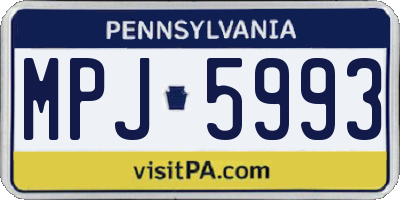 PA license plate MPJ5993