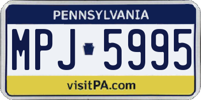 PA license plate MPJ5995