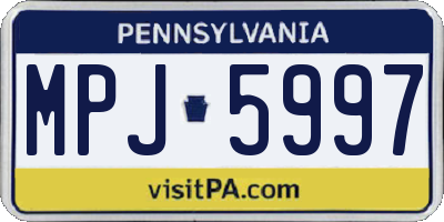 PA license plate MPJ5997