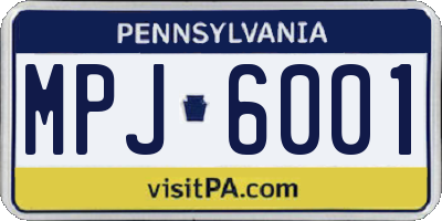 PA license plate MPJ6001