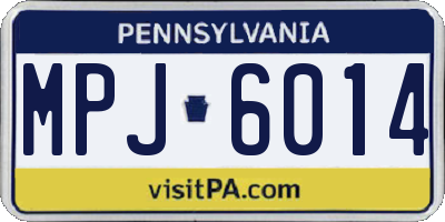 PA license plate MPJ6014