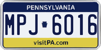 PA license plate MPJ6016