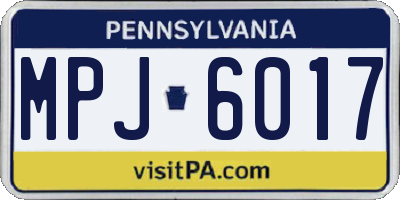PA license plate MPJ6017