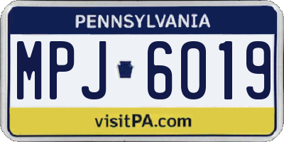 PA license plate MPJ6019