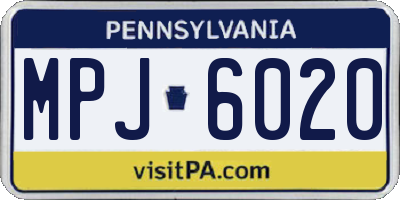 PA license plate MPJ6020