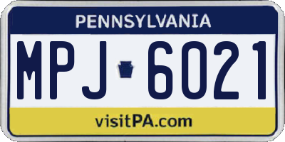 PA license plate MPJ6021