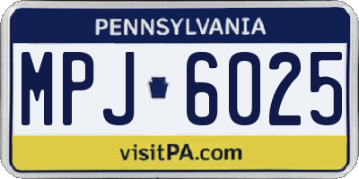 PA license plate MPJ6025
