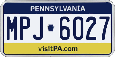 PA license plate MPJ6027