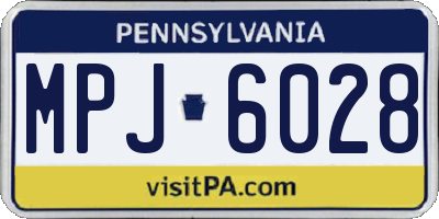 PA license plate MPJ6028