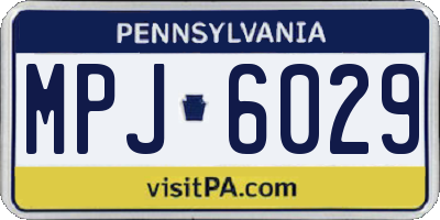 PA license plate MPJ6029