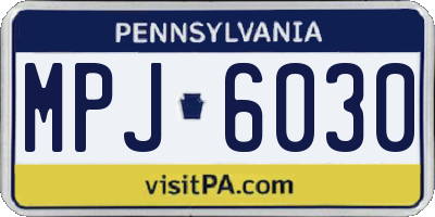 PA license plate MPJ6030