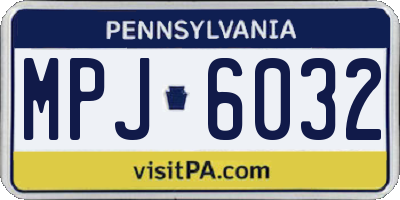 PA license plate MPJ6032