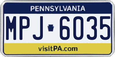 PA license plate MPJ6035