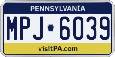 PA license plate MPJ6039