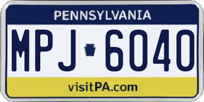 PA license plate MPJ6040