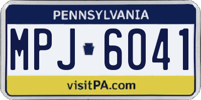 PA license plate MPJ6041