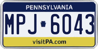 PA license plate MPJ6043