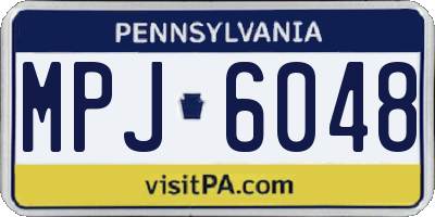 PA license plate MPJ6048