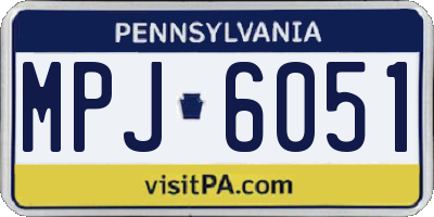PA license plate MPJ6051