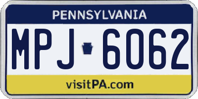PA license plate MPJ6062