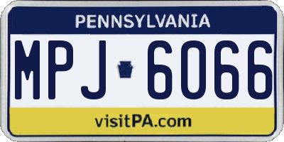 PA license plate MPJ6066