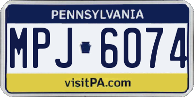 PA license plate MPJ6074
