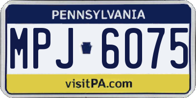 PA license plate MPJ6075