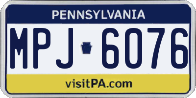 PA license plate MPJ6076