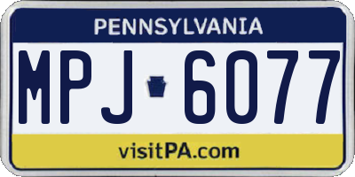 PA license plate MPJ6077