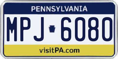 PA license plate MPJ6080